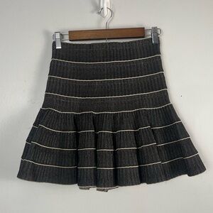 Pleasure doing business drop waist black tan skirt size small Y2K